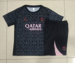 2024-2025 Jordan Paris SG Ink Jet Black Short-Sleeve Thailand Soccer Tracksuit-815