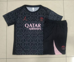 2024-2025 Jordan Paris SG Ink Jet Black Short-Sleeve Thailand Soccer Tracksuit-815