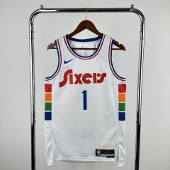 2025 City Edition Philadelphia 76ers White #1 NBA Jersey-311