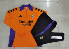 2024-2025 Real Madrid Orange Thailand Soccer Tracksuit-815