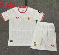 2024-2025 Sevilla Home White Youth/Kids Soccer Uniform-2483