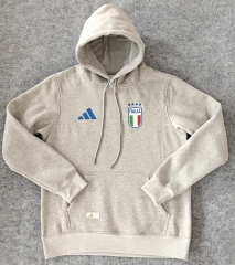 Player Version 2024-2025 Italy Gray Thailand Soccer Tracksuit With Hat-CS