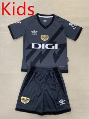 2024-2025 Rayo Vallecano 2nd Away Black&Gray Kids/Youth Soccer Unifrom-AY