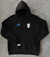 Player Version 2024-2025 Italy Black Thailand Soccer Tracksuit With Hat-CS