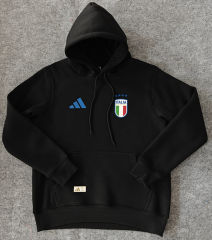 Player Version 2024-2025 Italy Black Thailand Soccer Tracksuit With Hat-CS
