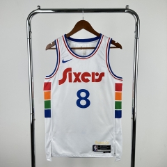 2025 City Edition Philadelphia 76ers White #8 NBA Jersey-311