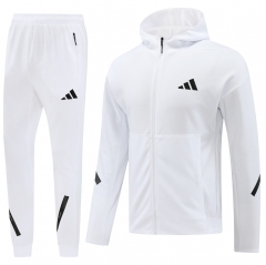 2024-2025 White Thailand Soccer Jacket Uniform With Hat-LH