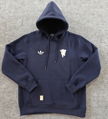 2024-2025 Manchester United Royal Blue Thailand Soccer Tracksuit Top With Hat-CS