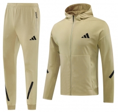 2024-2025 Khaki Thailand Soccer Jacket Uniform With Hat-LH