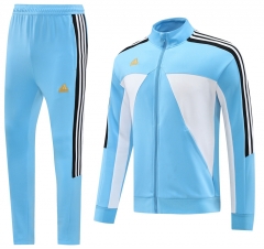 2024-2025 Blue&White Thailand Soccer Jacket Uniform-LH