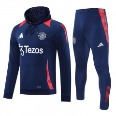 2024-2025 Manchester United Royal Blue Thailand Soccer Tracksuit With Hat-418