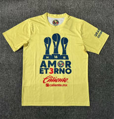 (S-4XL) 2024-2025 Champion Version Club America Yellow Thailand Soccer Jersey AAA-7810