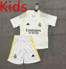2025-2026 Real Madrid Home White Kids/Youth Soccer Uniform-7209
