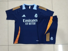 2024-2025 Real Madrid Royal Blue Short-sleeved Thailand Soccer Tracksuit-815