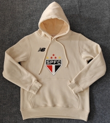 2024-2025 Sao Paulo Futebol Clube Light Yellow Thailand Soccer Tracksuit With Hat-LH