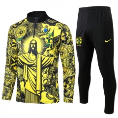 2024-2025 Brazil Yellow Thailand Soccer Tracksuit-815