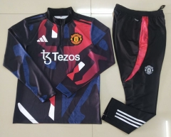 (S-3XL) 2024-2025 Manchester United Red&Blue&Black Thailand Soccer Tracksuit-GDP