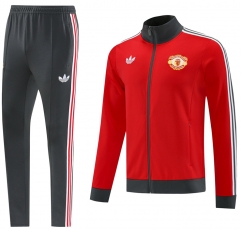 2024-2025 Retro Version Manchester United Red Thailand Soccer Jacket Uniform-LH