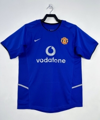 Retro Version 02-03 Manchester United 2nd Away Blue Thailand Soccer Jersey AAA-811