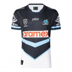 2025 Sharks Away White&Black Thailand Rugby Shirt