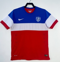 Retro Version 2014 USA Away Blue&Red Thailand Soccer Jersey AAA-811