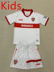 2024-2025 VfB Stuttgart Home White Kids/Youth Soccer Uniform-AY