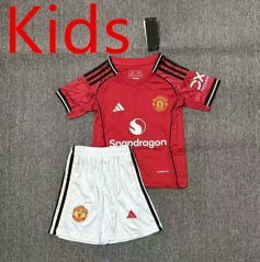 2025-2026 Manchester United Home Red Kids/Youth Soccer Uniform-2483