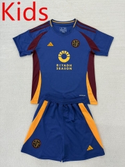 2024-2025 Roma 2nd Away Royal Blue Kids/Youth Soccer Uniform-AY