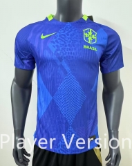 Player Version 2025-2026 Brazil Away Blue Thailand Soccer Jersey AAA-2483