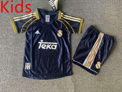 Retro Version 98-00 Real Madrid Royal Blue Kids/Youth Soccer Uniform-7809