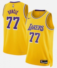 2025 Hot Pressed Version Los Angeles Lakers Yellow #77 NBA Jersey-311