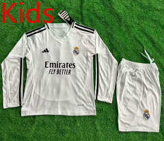2024-2025 Real Madrid Home White Kids/Youth LS Soccer Uniform-1947