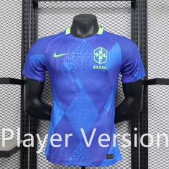 Player Version 2025-2026 Brazil Away Blue Thailand Soccer Jersey AAA-888