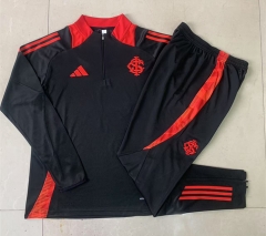 2024-2025 Brazil SC Internacional Black Thailand Soccer Tracksuit -815