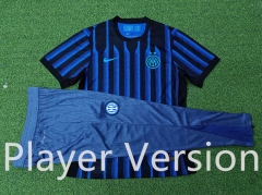 Player Version 2025-2026 Inter Milan Home Blue&Black Short-Sleeve Thailand Soccer Tracksuit-9926