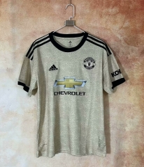 Retro Version 19-20 Manchester United Away Yellow Thailand Soccer Jersey AAA-2483