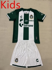 2024-2025 Santos Laguna Home White&Green Kids/Youth Soccer Uniform-AY