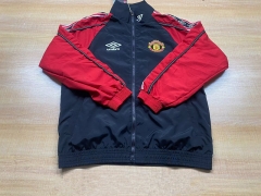 Retro Version 1998 Manchester United Black&Red Thailand Trench Coats-6895