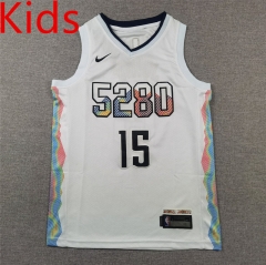 2025 City Edition Denver Nuggets White #15 Kids NBA Jersey-1380