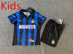 Retro Version 98-99 Inter Milan Home Blue&Black Kid/Youth Soccer Uniform-7809