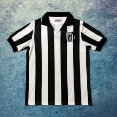 Retro Version 12-13 Santos FC Home Black&White Thailand Soccer Jersey AAA-6590