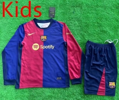 2024-2025 Barcelona Home Red&Blue LS Kid/Youth Soccer Uniform-1947