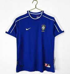 Retro Version 1998 Brazil Away Blue Thailand Soccer Jersey AAA-C1046