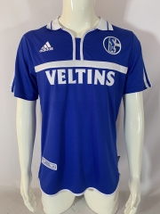 Retro Version 00-02 Schalke 04 Home  Blue Thailand Soccer Jersey AAA-503