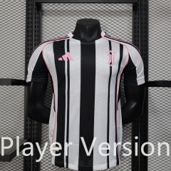 Player Version 2025-2026 Juventus Home White&Black Thailand Soccer Jersey AAA-888