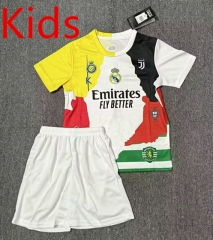 2025-2026  C Ronaldo Commemorative Edition  Real Madrid Red&White&Yellow  Kids/Youth Soccer Uniform-7209
