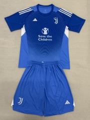 2025-2026  Juventus Goalkeeper Blue Soccer Uniform-AY