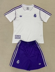 Retro Version 25-26 Real Madrid White Soccer Uniform-AY