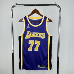 Jordan Los Angeles Lakers Purple #77 NBA Jersey-311