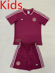 Retro Version 25-26 Bayern München Red Kids/Youth Soccer Uniform-AY